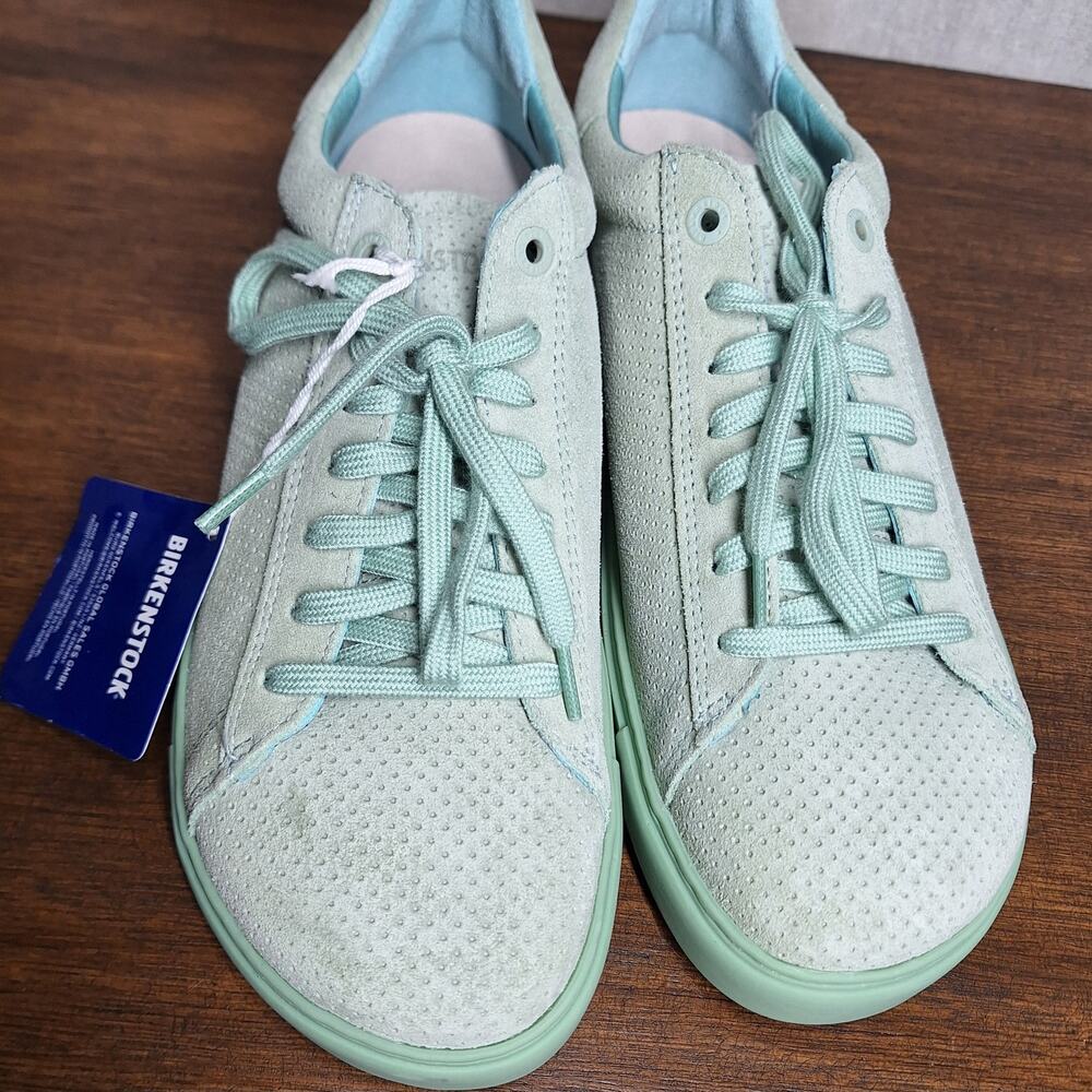 Birkenstock Bend Low embossed suede sneakers mint green NWT EU 41 US 10 women's - Picture 3 of 9